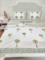 Load image into Gallery viewer, Sultry Greens - Set of Quilt &amp; Bedsheet
