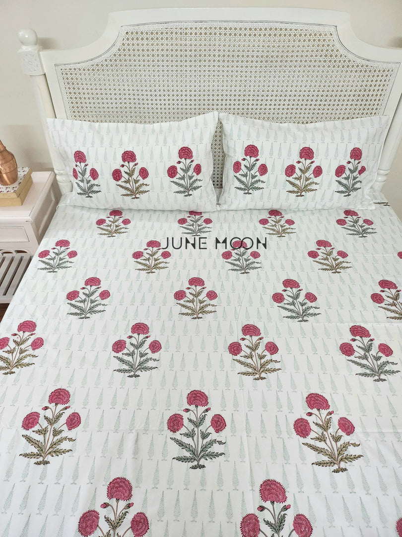 Kusum - Block Printed Bedsheet Set