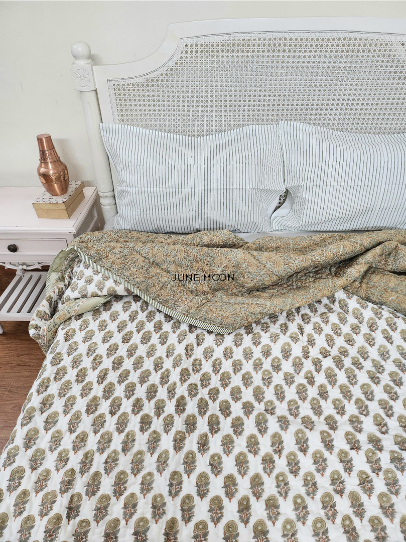 Bhoomi - Block Printed Muslin Quilt