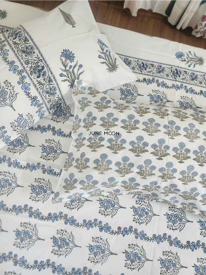 Oh I Sea - Block Printed Bedsheet Set