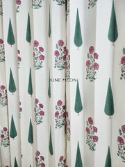Rose Blush - Block Printed Curtains
