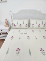Load image into Gallery viewer, Gulbahaar - Block Printed Bedsheet Set (Cream Base)
