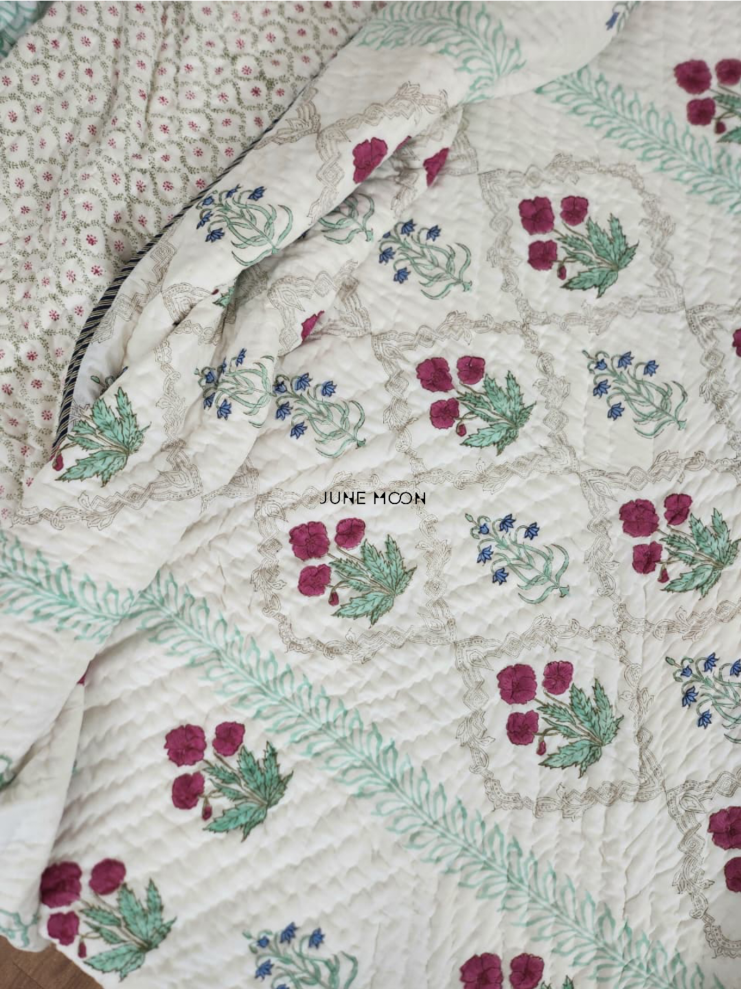 Roseate - Block Printed Muslin Quilt