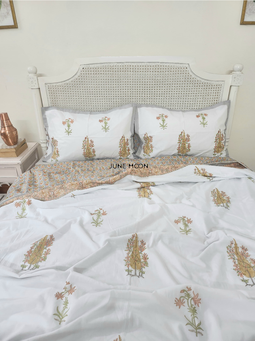 Mandarin Garden - Block Printed Muslin Dohar
