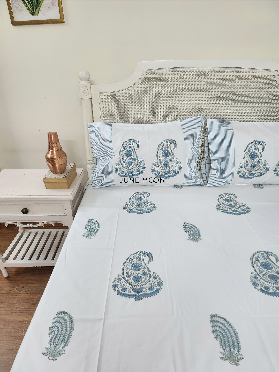Midnight In Milan - Block Printed Bedsheet Set