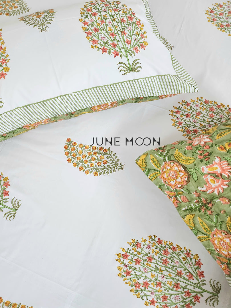 Sunehre Pal - Block Printed Bedsheet Set