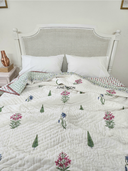 By The Orchard- Block Printed Muslin Quilt