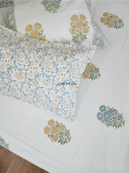 Vintage Whisper - Block Printed Bedsheet Set
