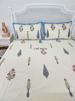 Load image into Gallery viewer, Honey Glaze - Block Printed Bedsheet Set (Cream Base)

