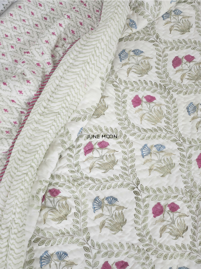 Indian Palette - Block Printed Muslin Quilt