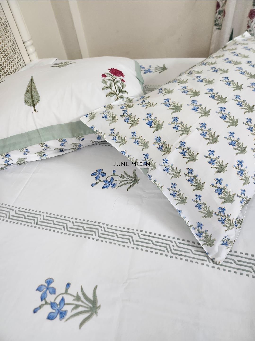 French Garden - Block Printed Bedsheet Set