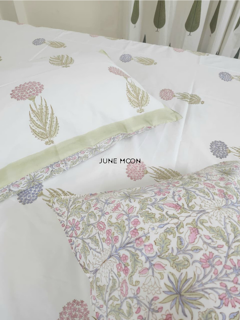 Cosmos - Block Printed Bedsheet Set