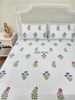 Load image into Gallery viewer, Garden To Earth - Block Printed Bedsheet Set
