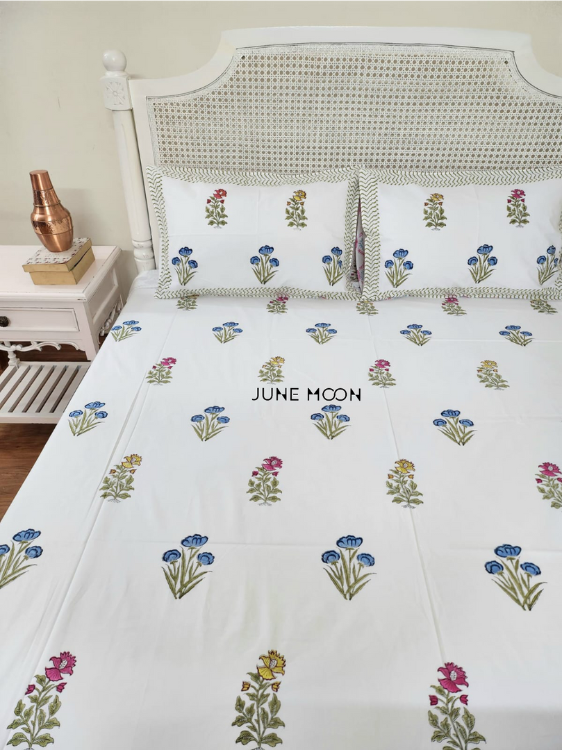 Garden To Earth - Block Printed Bedsheet Set