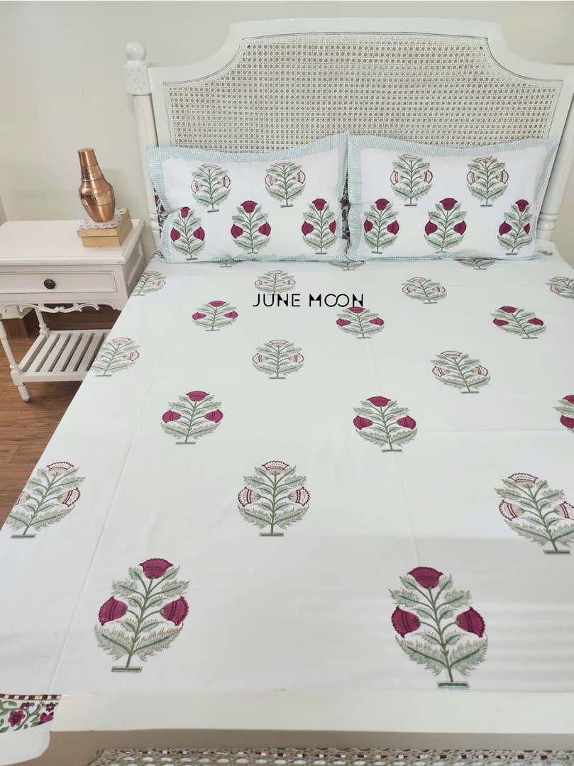 Lady Ruby - Block Printed Bedsheet Set