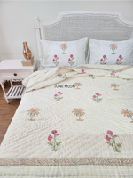 Load image into Gallery viewer, Gulnoor - Set of Quilt &amp; Bedsheet (Quilt - Cream Base)
