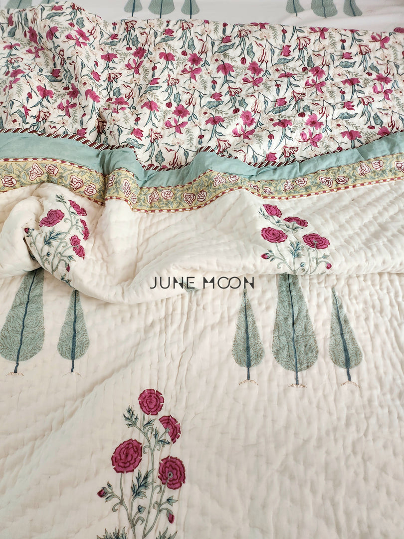 Rose Blush - Set of 2 Single Quilts