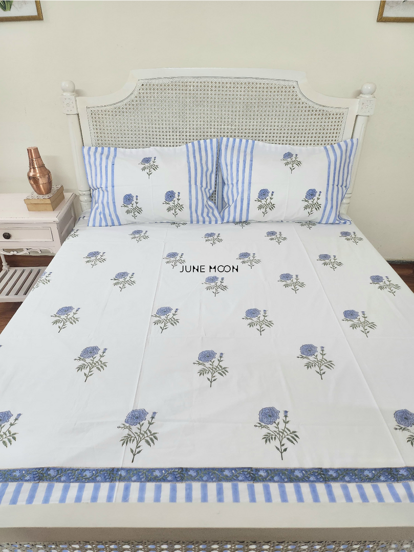 Dutch Evening - Block Printed Bedsheet Set