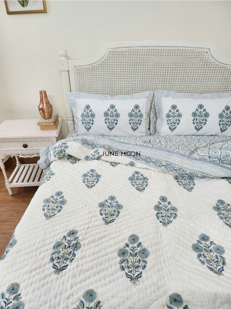 Sensing Serenity - Block Printed Muslin Quilt