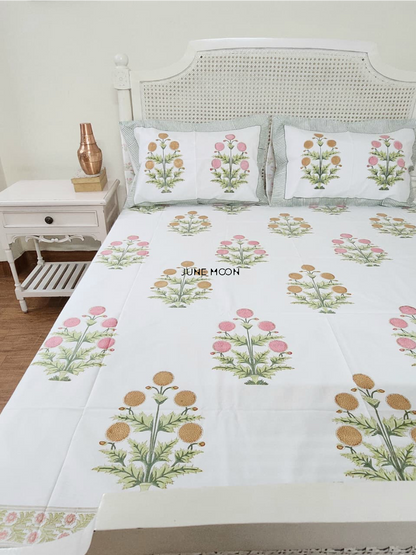 Evening In Rome - Block Printed Bedsheet Set