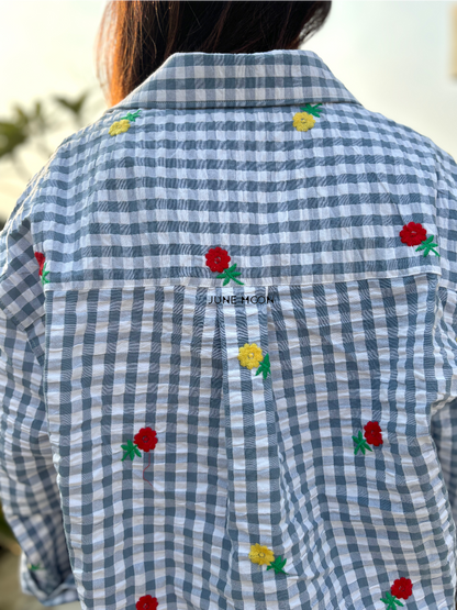 Dainty Drops - Loose Fit Embroidered Shirt