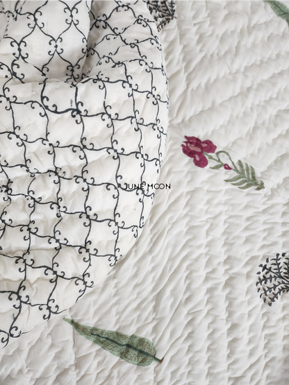Hued Petals - Set of 2 Single Quilts