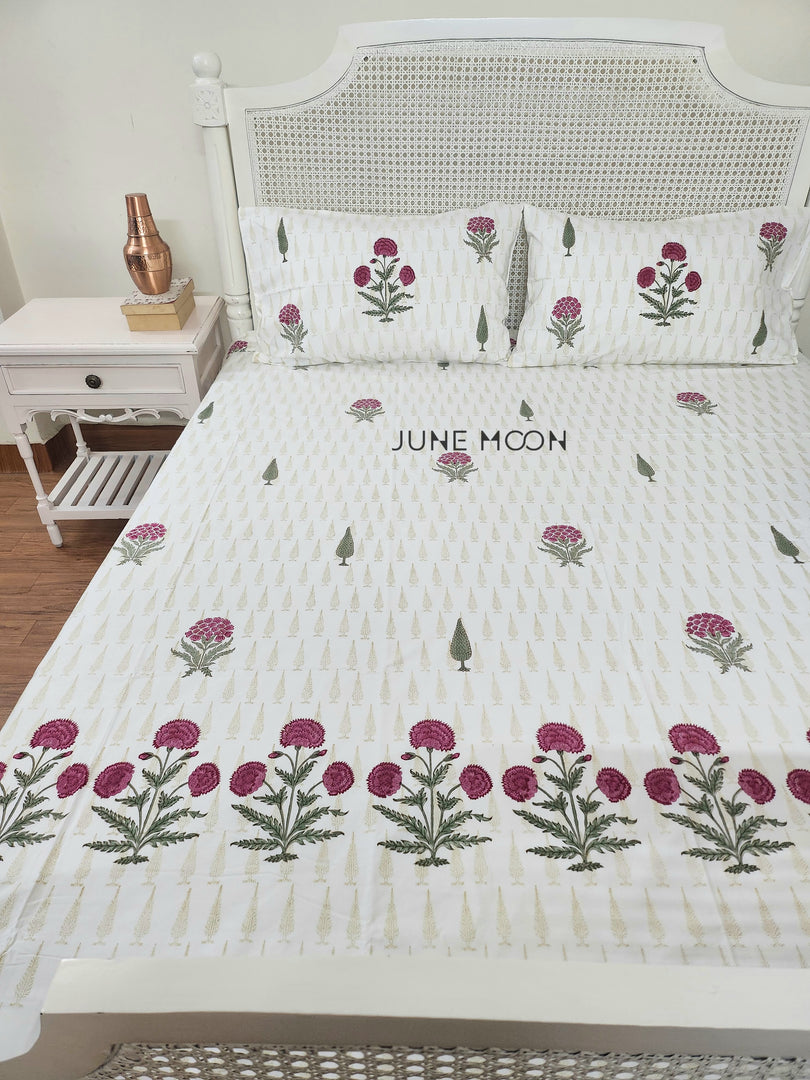 Zehnaseeb - Block Printed Bedsheet Set