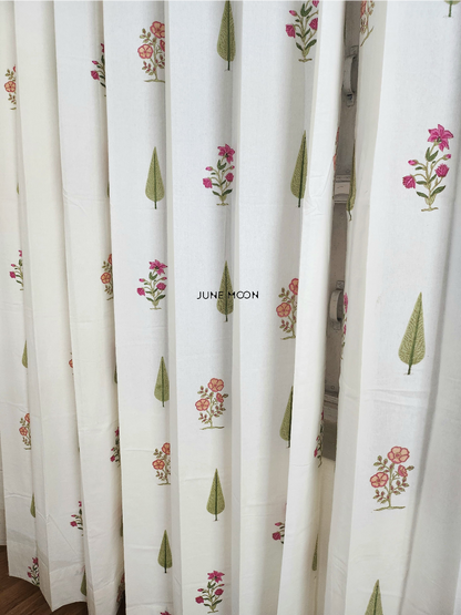Summer Rouge - Block Printed Curtains
