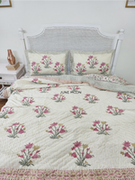Load image into Gallery viewer, Umang - Set of Quilt &amp; Bedsheet (Cream Base)
