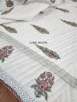 Load image into Gallery viewer, Dusty Bloom - Block Printed Muslin Quilt
