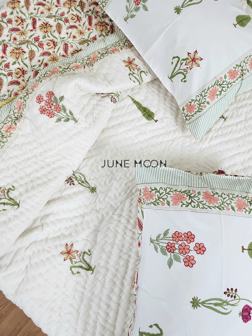 Summer Rouge - Block Printed Muslin Quilt