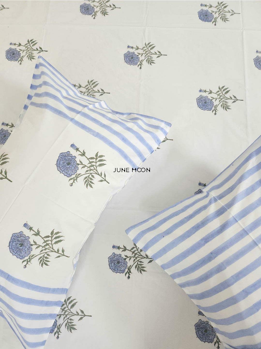 Dutch Evening - Block Printed Bedsheet Set