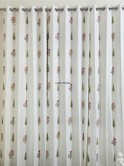 Summer Rouge - Block Printed Curtains