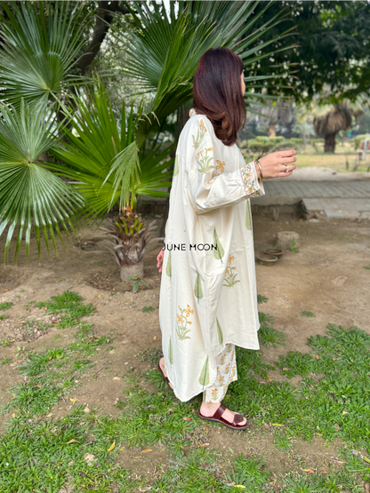 Inner Glow - Boxy Fit High Low Lined Kurta Set (Kurta &amp; Pants)