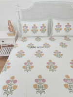 Load image into Gallery viewer, Heart Of Gold - Block Printed Bedsheet Set (Cream Base)
