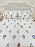 Load image into Gallery viewer, Garden To Earth - Block Printed Bedsheet Set
