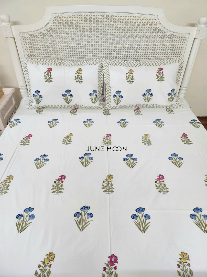 Garden To Earth - Block Printed Bedsheet Set
