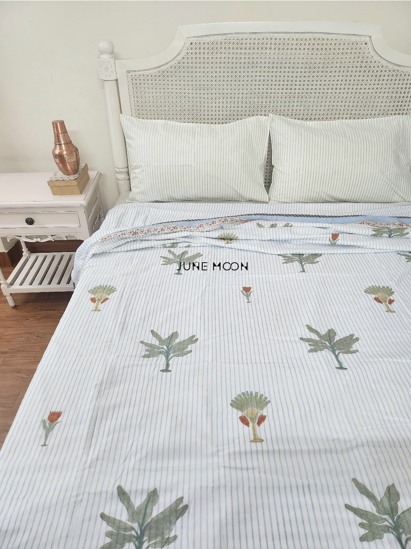 Grass Is Green - Block Printed Muslin Dohar