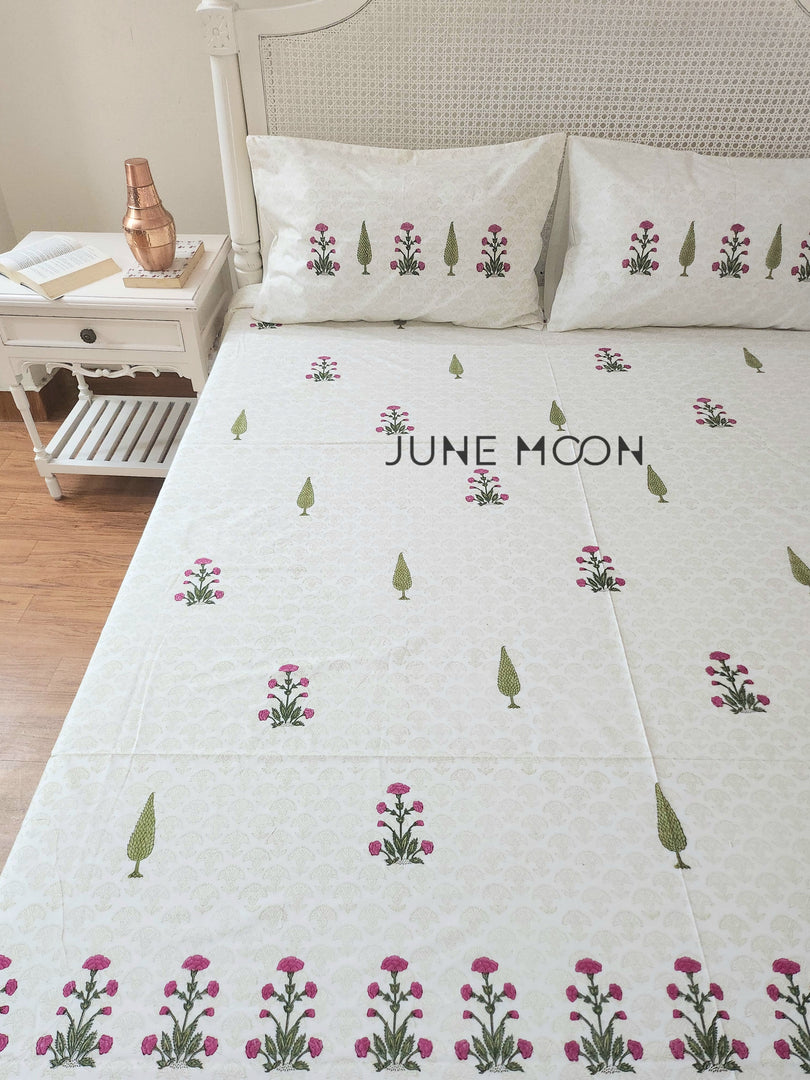 Mehrunisa - Block Printed Bedsheet Set