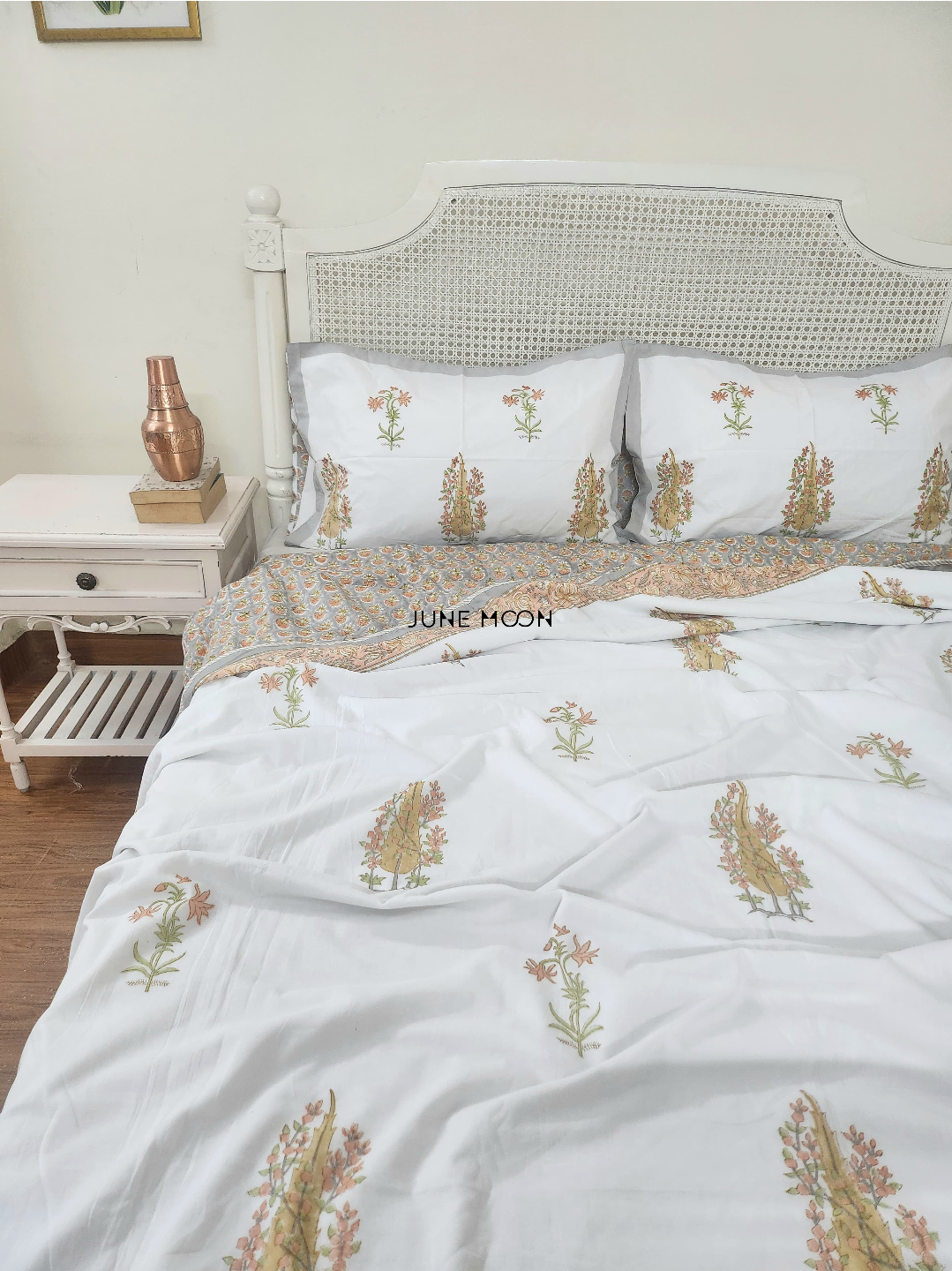 Mandarin Garden - Block Printed Muslin Dohar