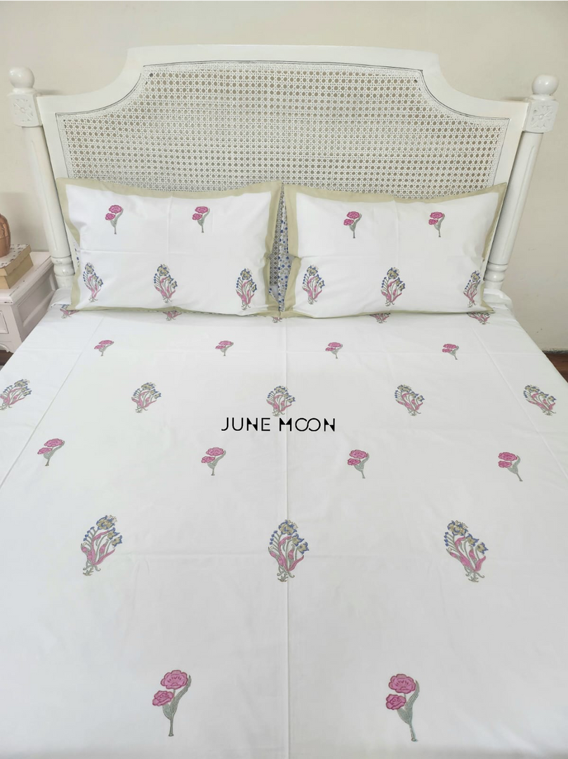 Girl Garden - Block Printed Bedsheet Set