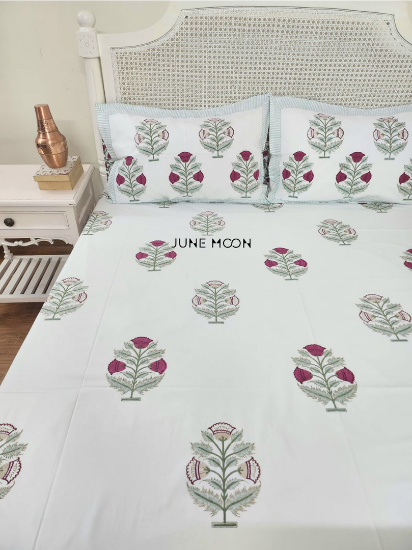 Lady Ruby - Block Printed Bedsheet Set