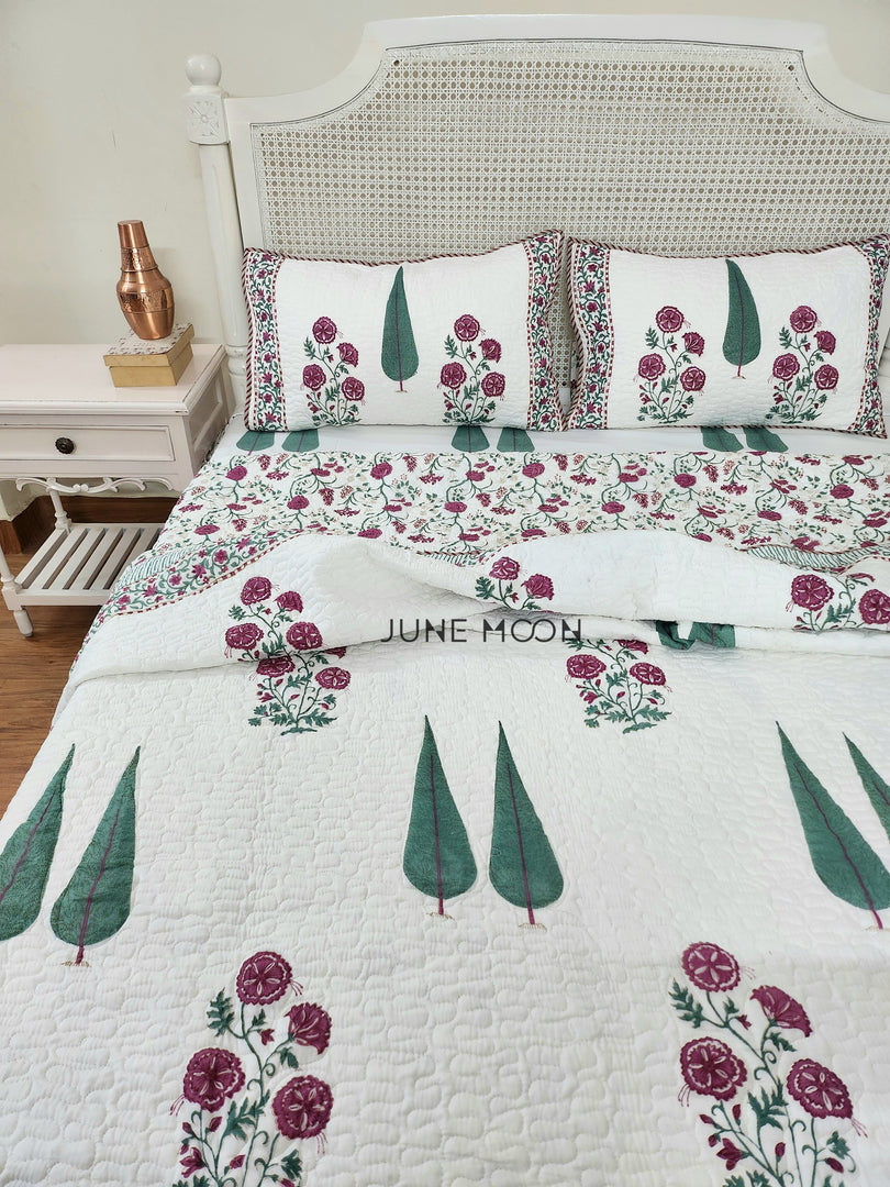 Rose Blush - Quilted Bedcover Set