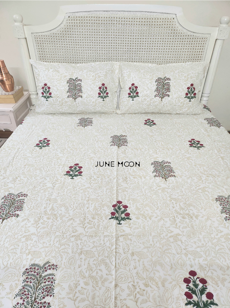 Gul Rang - Block Printed Bedsheet Set