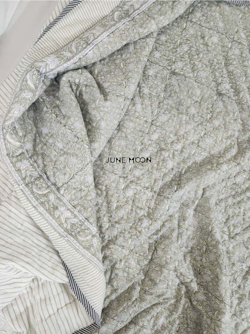 Saavan - Block Printed Muslin Quilt