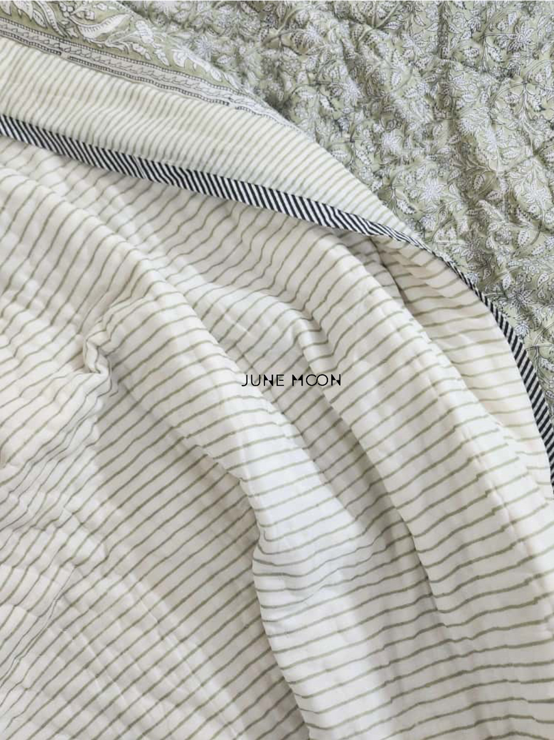 Saavan - Block Printed Muslin Quilt
