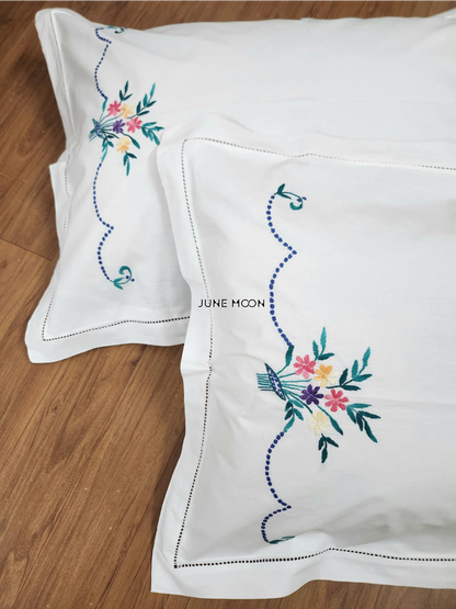 Bella - Set Of 2 Embroidered Pillow Cases