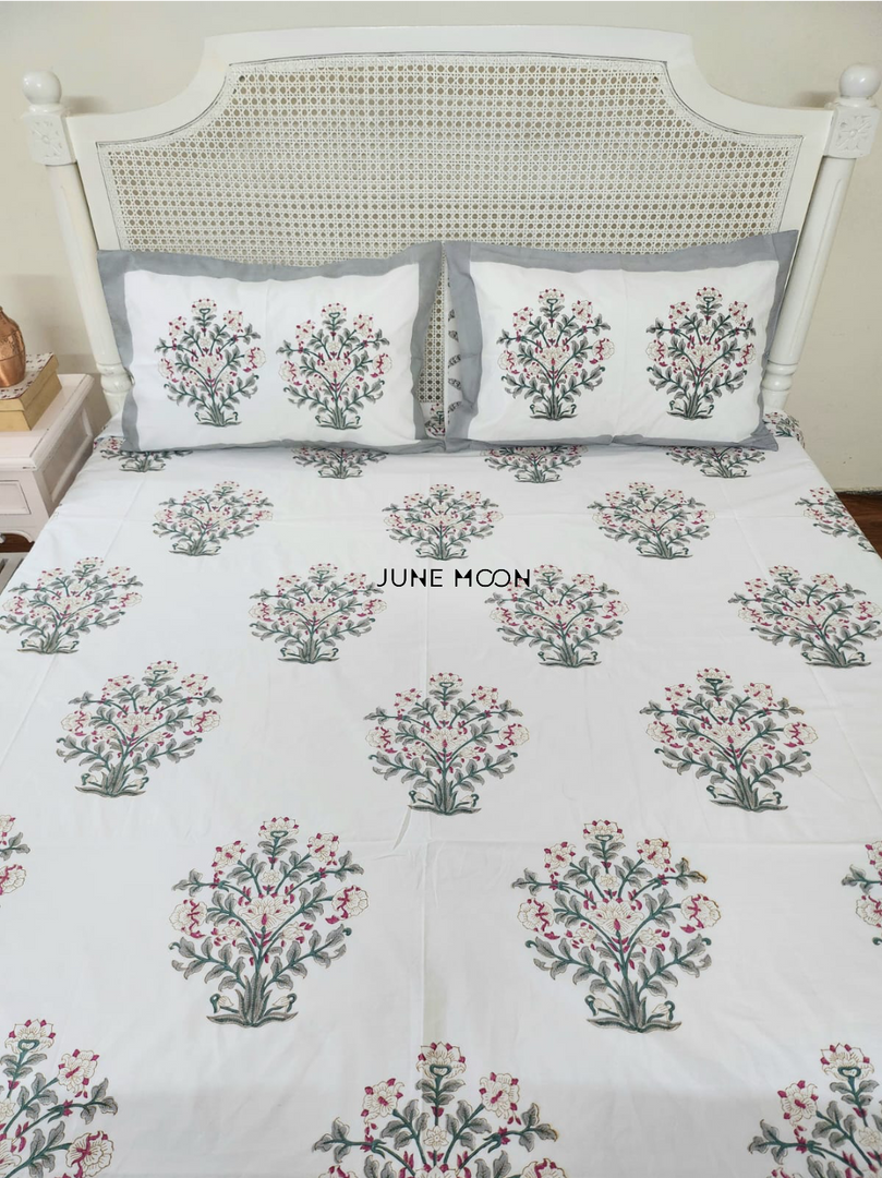 Evening Whisper - Block Printed Bedsheet Set