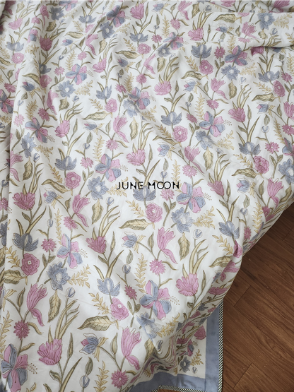 Lavendelle - Block Printed Muslin Dohar