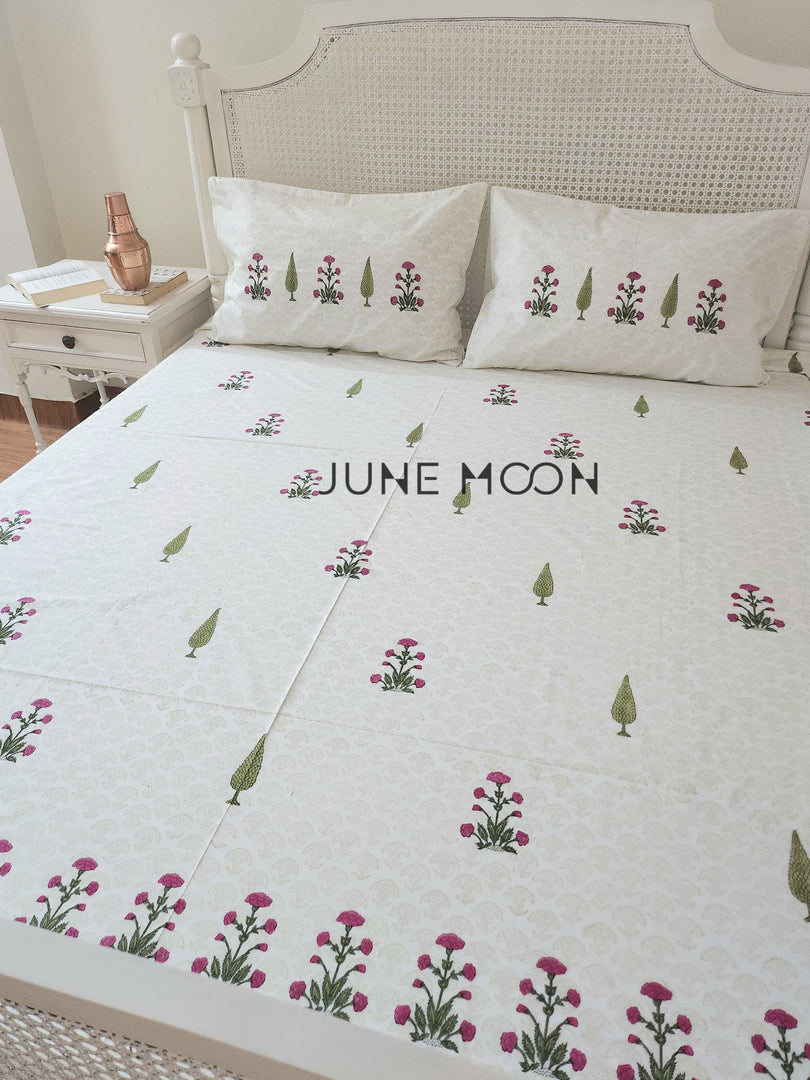 Mehrunisa - Block Printed Bedsheet Set